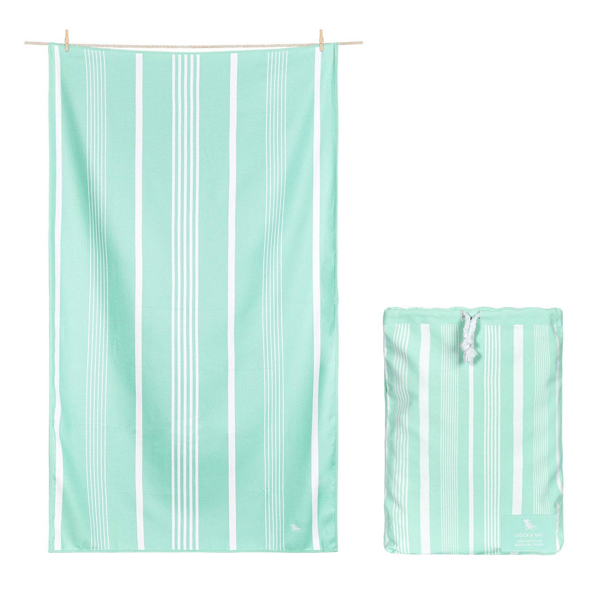Dock & Bay Bath Towel - for Home - Quick Dry, Super Absorbent - Includes Bag - Eucalyptus Green, Large (160x70cm, 63"x28")